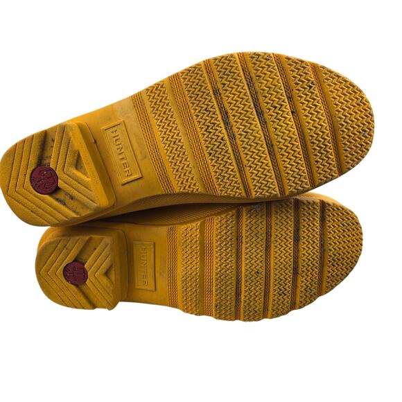 Hunter Ankle Rain Boots Womens 7 Original Chelsea Yellow Logo Gorpcore Dopamine - Picture 10 of 12